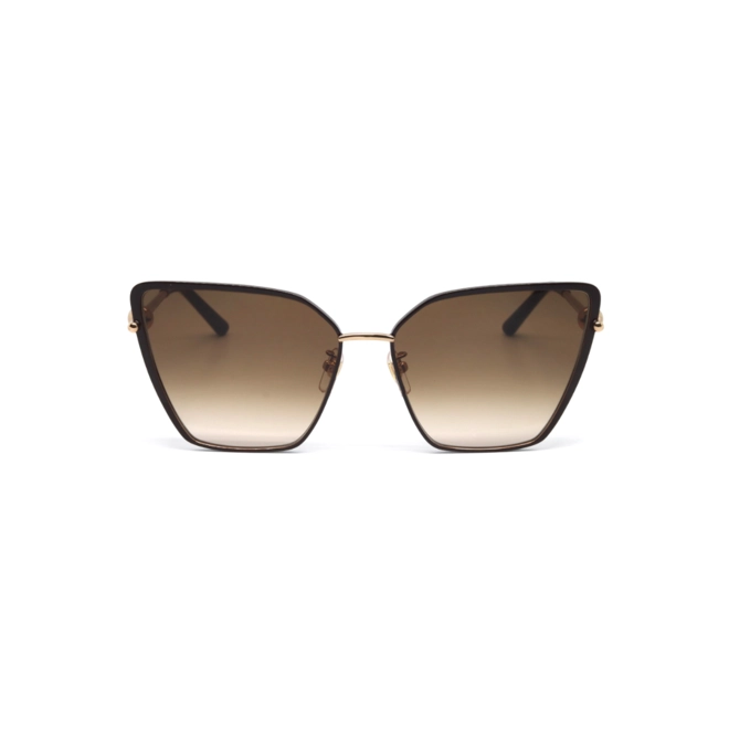 Óculos de Sol Furla SFU890 6202AM Metal Marrom e Dourado com lentes na cor Marrom Degradê 2