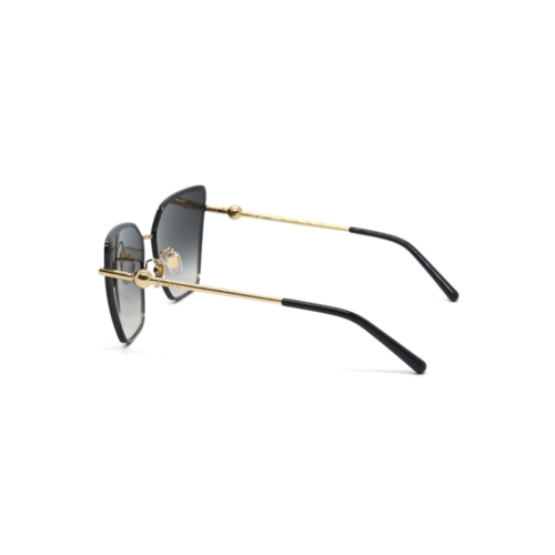 Óculos de Sol Furla SFU890 620301 Metal Preto e Dourado com lentes na cor Fumê Degradê
