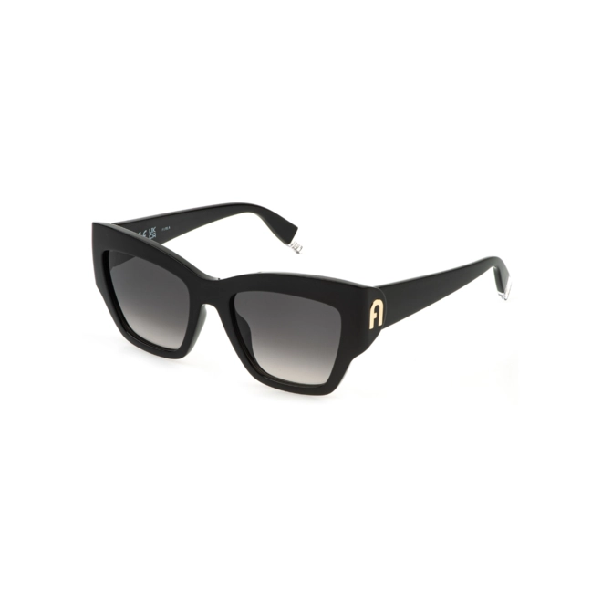 Óculos de Sol Furla SFU891 540Z42 Acetato Preto com lentes na cor Fumê Degradê 1