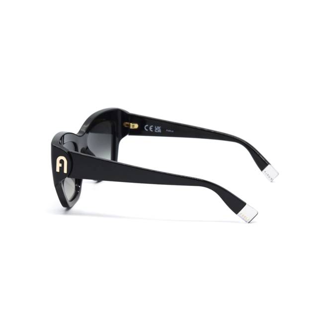 Óculos de Sol Furla SFU891 540Z42 Acetato Preto com lentes na cor Fumê Degradê 3
