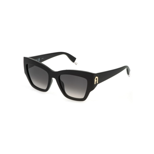 Óculos de Sol Furla SFU891 540Z42 Acetato Preto com lentes na cor Fumê Degradê
