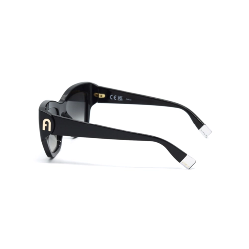 Óculos de Sol Furla SFU891 540Z42 Acetato Preto com lentes na cor Fumê Degradê