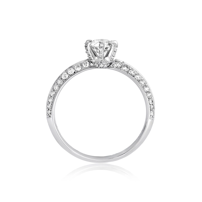 Anel Solitário Cissee meio aro ouro branco 18k com 94pts de Diamantes 2