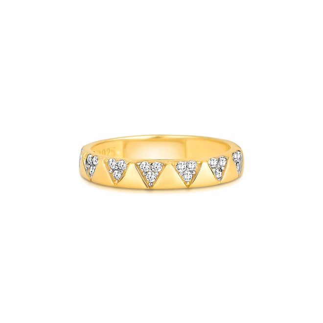 Anel For me Triangle prata 925 dourada oito triângulos de Zircônias 3