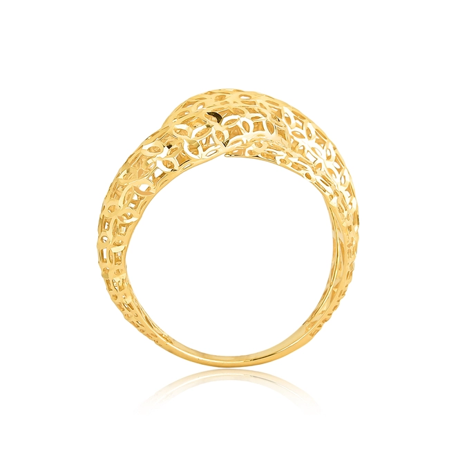 Anel aros entrelaçados ouro 18k filigrana fios lisos e Diamantados 2