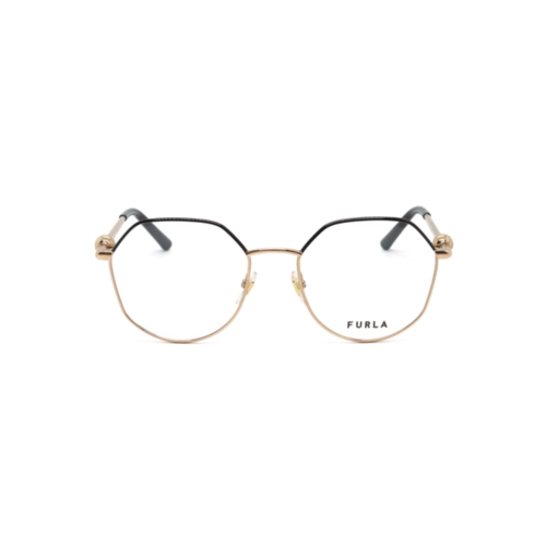Óculos de Grau Furla VFU870 5402AM Metal Dourado e Preto