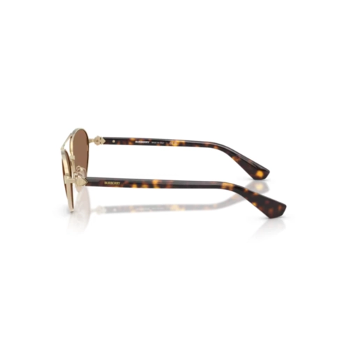 Óculos de Sol Burberry 0BE3165 11097358 Metal Dourado Claro com lentes na cor Marrom Escuro