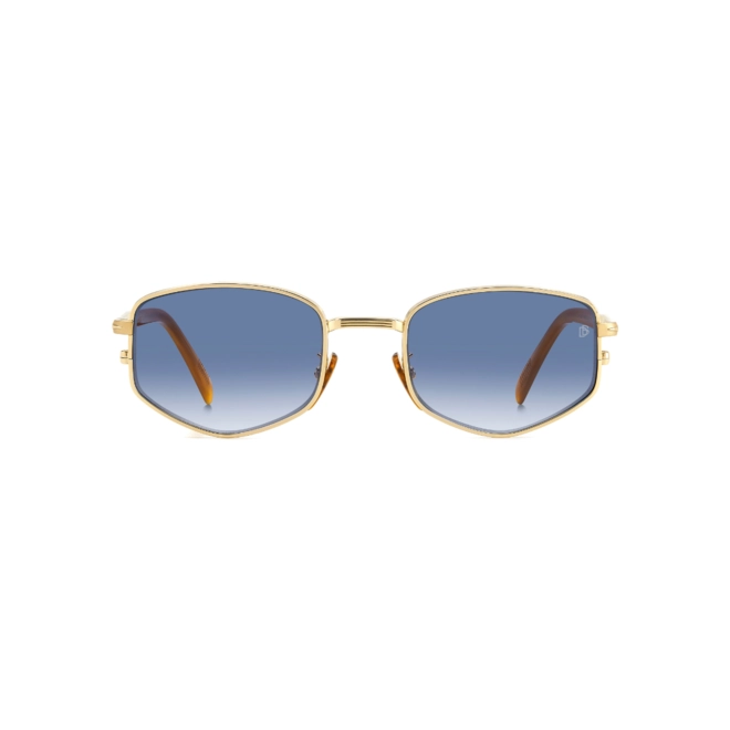 Óculos de Sol David Beckham DB 1129/S F6W 5208 S Metal Dourado com lentes na cor Azul Degradê 2
