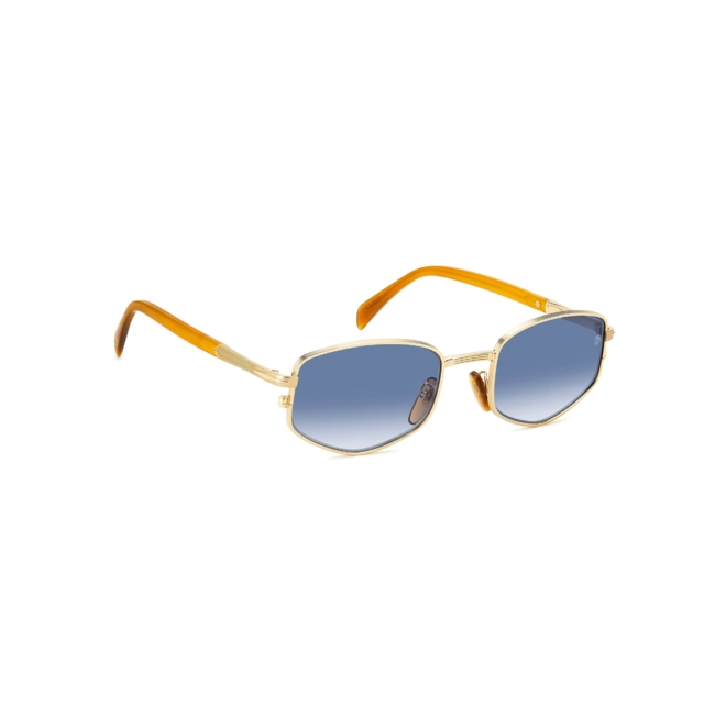 Óculos de Sol David Beckham DB 1129/S F6W 5208 S Metal Dourado com lentes na cor Azul Degradê 3