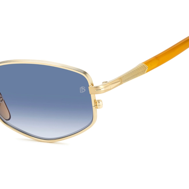 Óculos de Sol David Beckham DB 1129/S F6W 5208 S Metal Dourado com lentes na cor Azul Degradê 4
