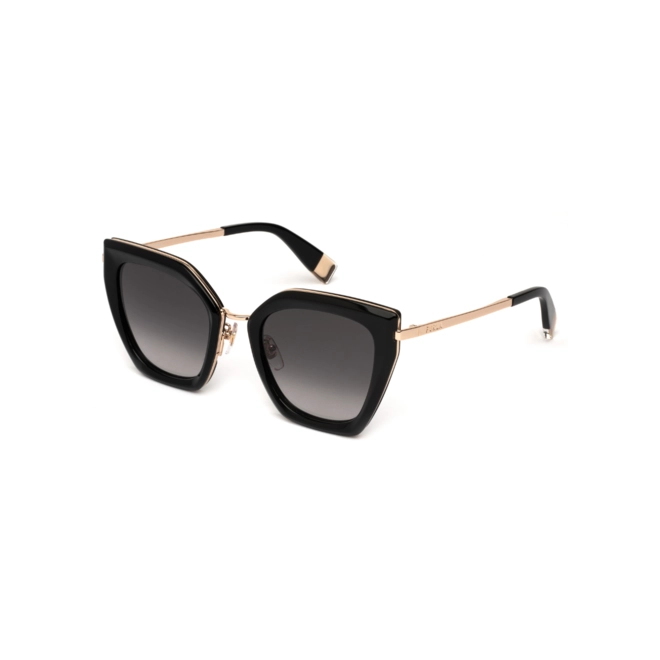 Óculos de Sol Furla SFU821 520700 Acetato Preto com lentes na cor Fumê 1
