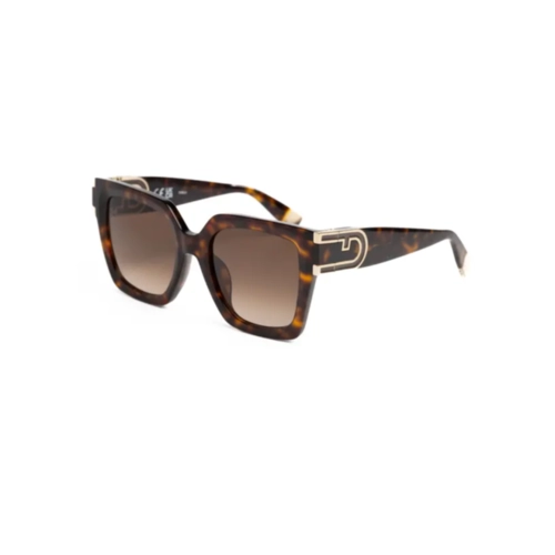 Óculos de Sol Furla SFU878 5202BL Acetato Marrom Mesclado com lentes na cor Marrom Degradê