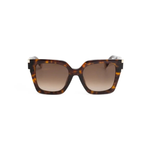 Óculos de Sol Furla SFU878 5202BL Acetato Marrom Mesclado com lentes na cor Marrom Degradê