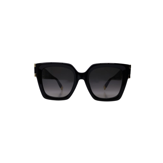 Óculos de Sol Furla SFU878 520700 Acetato Preto com lentes na cor Fumê Degradê 2