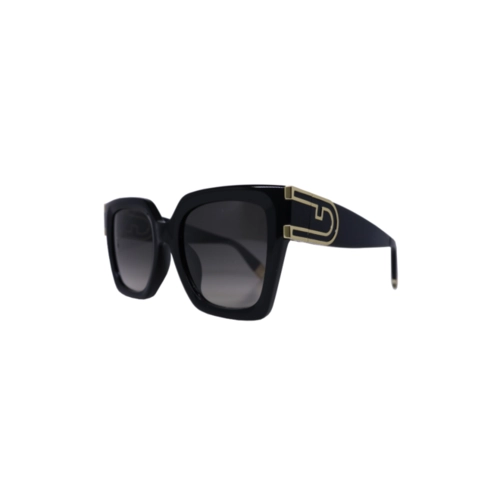Óculos de Sol Furla SFU878 520700 Acetato Preto com lentes na cor Fumê Degradê