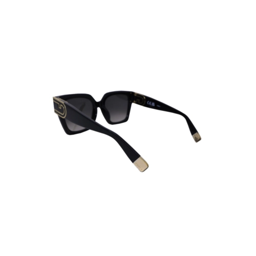 Óculos de Sol Furla SFU878 520700 Acetato Preto com lentes na cor Fumê Degradê