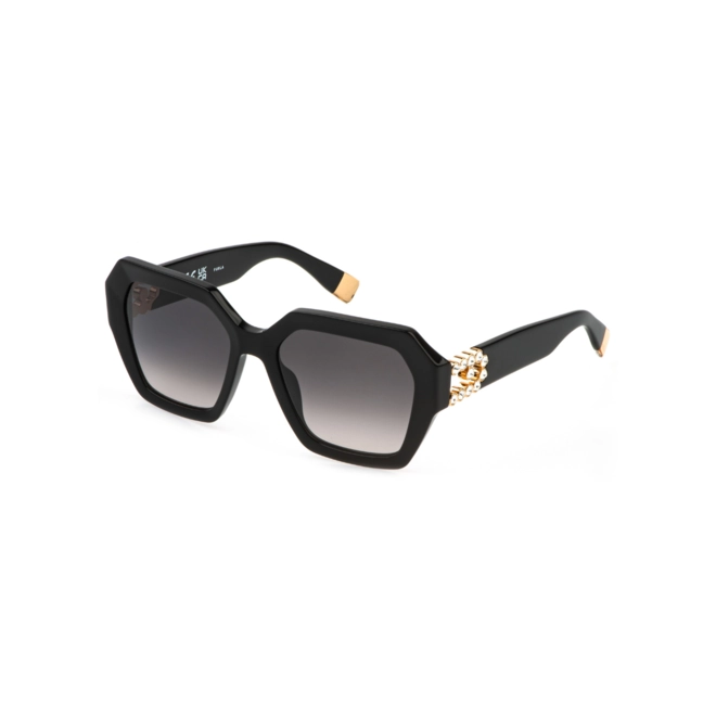 Óculos de Sol Furla SFU880 550700 Acetato Preto com lentes na cor Fumê Degradê 1