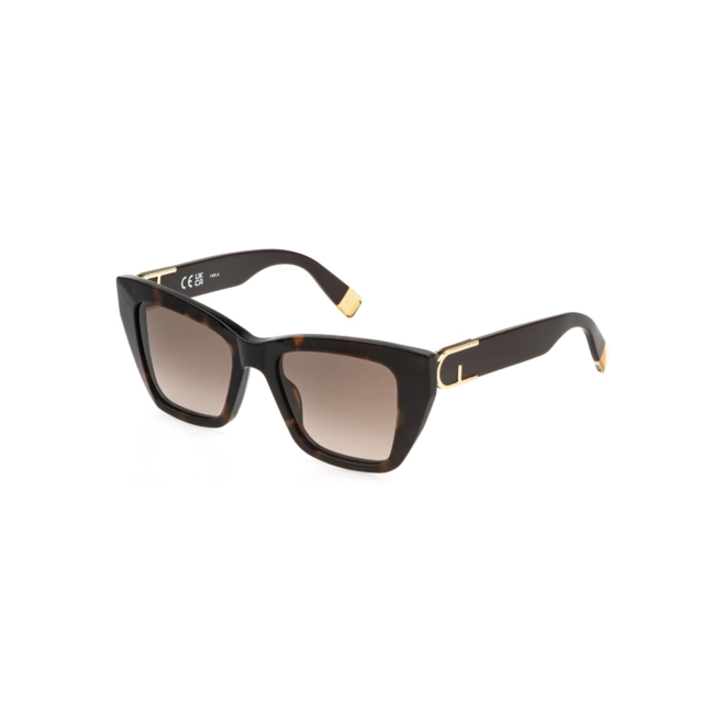 Óculos de Sol Furla SFU881 5404BL Acetato Marrom Mesclado com lentes na cor Marrom Degradê 1