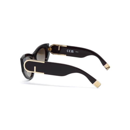 Óculos de Sol Furla SFU881 5404BL Acetato Marrom Mesclado com lentes na cor Marrom Degradê