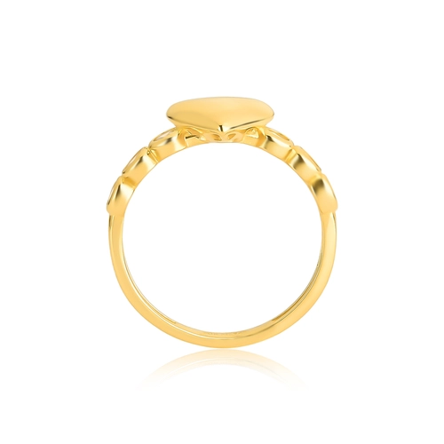 Anel For Love coração prata 925 dourada com Zircônias brancas