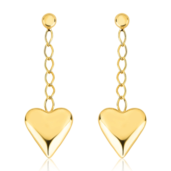 Brinco For Love pingente corrente prata 925 dourada com coração polido 1