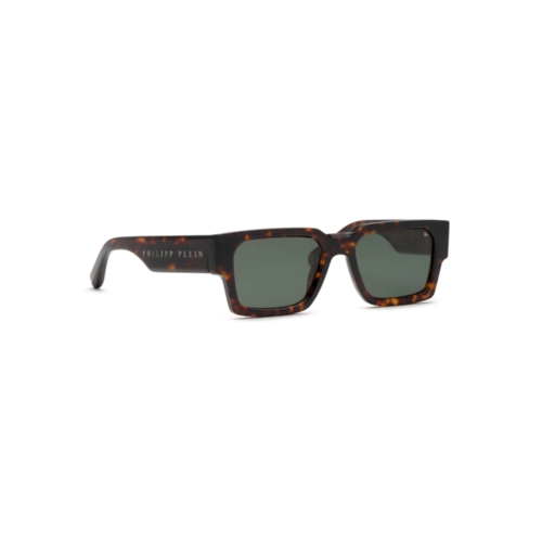 Óculos de Sol Philipp Plein SPP183M 540743 Acetato Marrom Mesclado com lentes na cor Verde