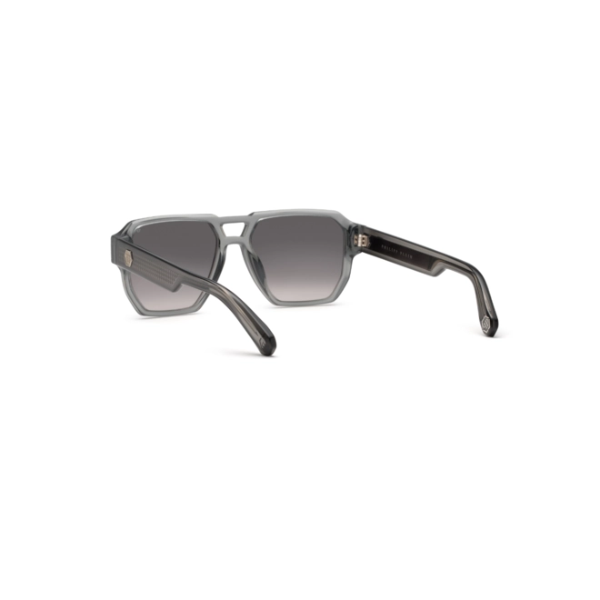 Óculos de Sol Philipp Plein SPP200M 580819 Acetato Cinza com lentes na cor Fumê Degradê 5