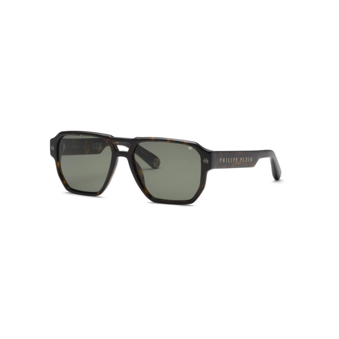 Óculos de Sol Philipp Plein SPP200V 580722 Acetato Marrom Mesclado com lentes na cor Fumê 1