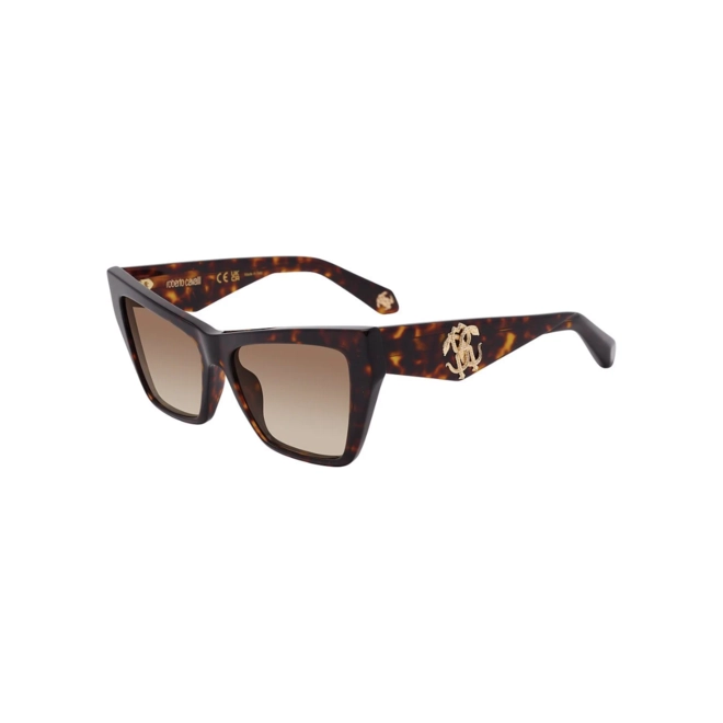 Óculos de Sol Roberto Cavalli SRC114 580743 Acetato Marrom Mesclado com lentes na cor Marrom Degradê 1
