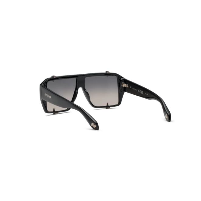 Óculos de Sol Roberto Cavalli SRC125V 59700Y Acetato Preto com lentes na cor Fumê Degradê 5