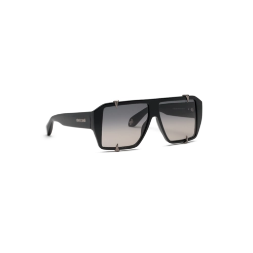 Óculos de Sol Roberto Cavalli SRC125V 59700Y Acetato Preto com lentes na cor Fumê Degradê
