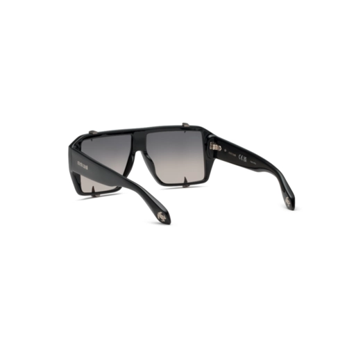 Óculos de Sol Roberto Cavalli SRC125V 59700Y Acetato Preto com lentes na cor Fumê Degradê