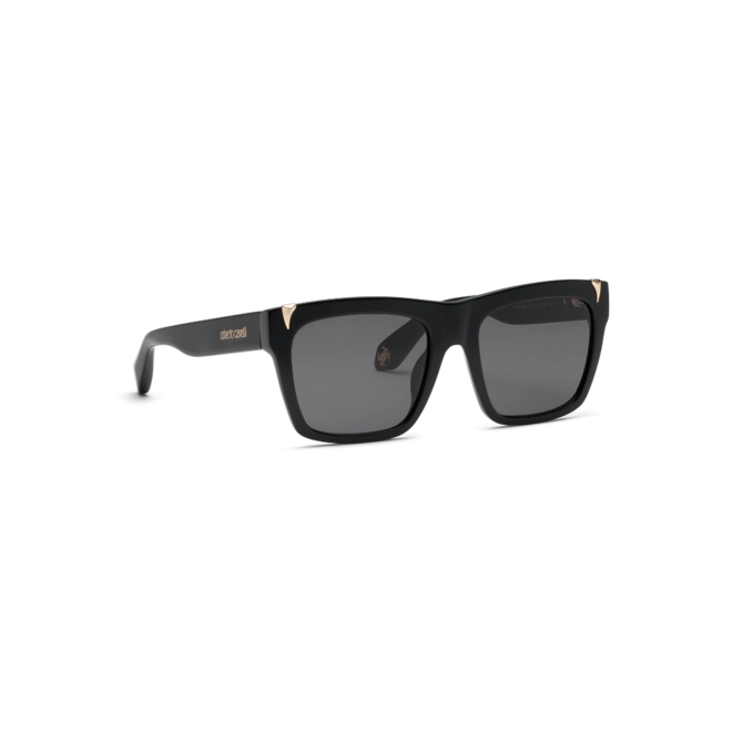 Óculos de Sol Roberto Cavalli SRC126V 55700Y Acetato Preto com lentes na cor Fumê 3