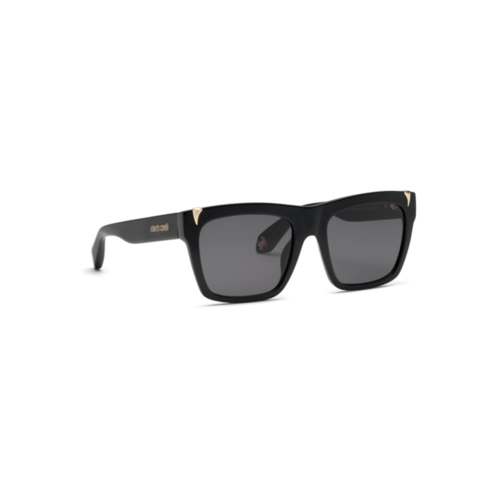 Óculos de Sol Roberto Cavalli SRC126V 55700Y Acetato Preto com lentes na cor Fumê
