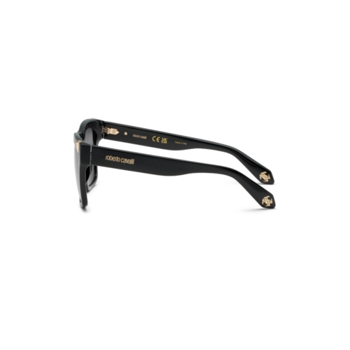 Óculos de Sol Roberto Cavalli SRC126V 55700Y Acetato Preto com lentes na cor Fumê