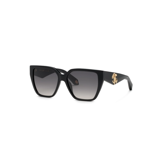 Óculos de Sol Roberto Cavalli SRC137 570700 Acetato Preto com lentes na cor Fumê Degradê 1