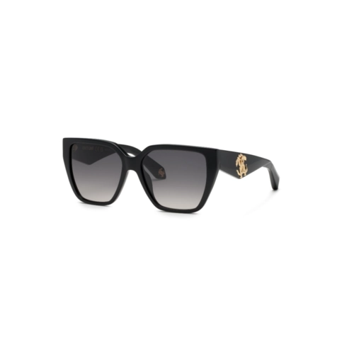 Óculos de Sol Roberto Cavalli SRC137 570700 Acetato Preto com lentes na cor Fumê Degradê