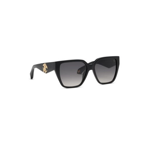 Óculos de Sol Roberto Cavalli SRC137 570700 Acetato Preto com lentes na cor Fumê Degradê