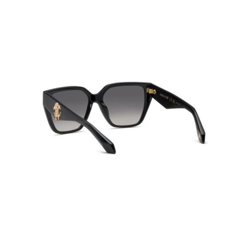 Óculos de Sol Roberto Cavalli SRC137 570700 Acetato Preto com lentes na cor Fumê Degradê