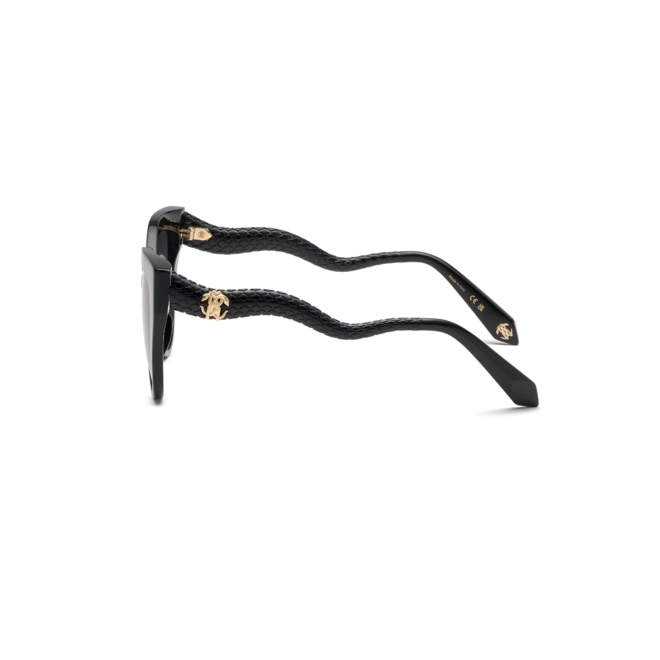 Óculos de Sol Roberto Cavalli SRC138M 550700 Acetato Preto com lentes na cor Fumê Degradê 4