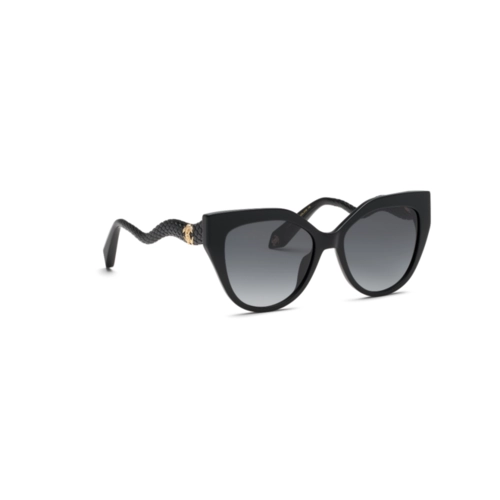 Óculos de Sol Roberto Cavalli SRC138M 550700 Acetato Preto com lentes na cor Fumê Degradê
