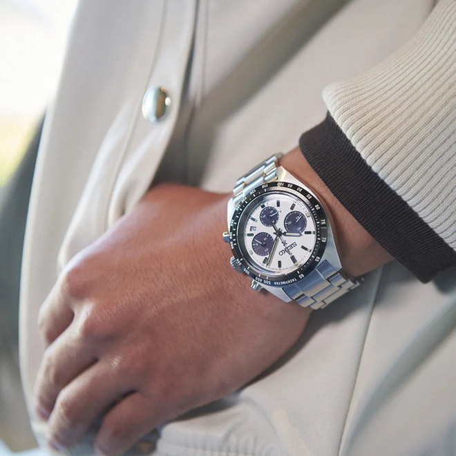 Relógio Seiko Prospex Speedtimer Solar Cronógrafo - SSC813B1 BPSX Branco 2