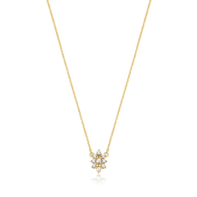 Gargantilha ouro 18k pingente navete de 24pts de Diamantes 40/45cm 1