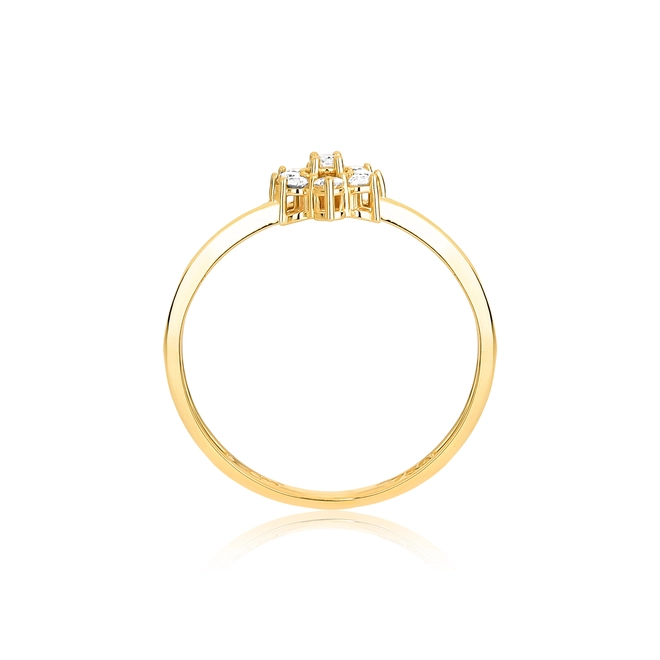 Anel ouro 18k navete de 4pts de Diamantes 2