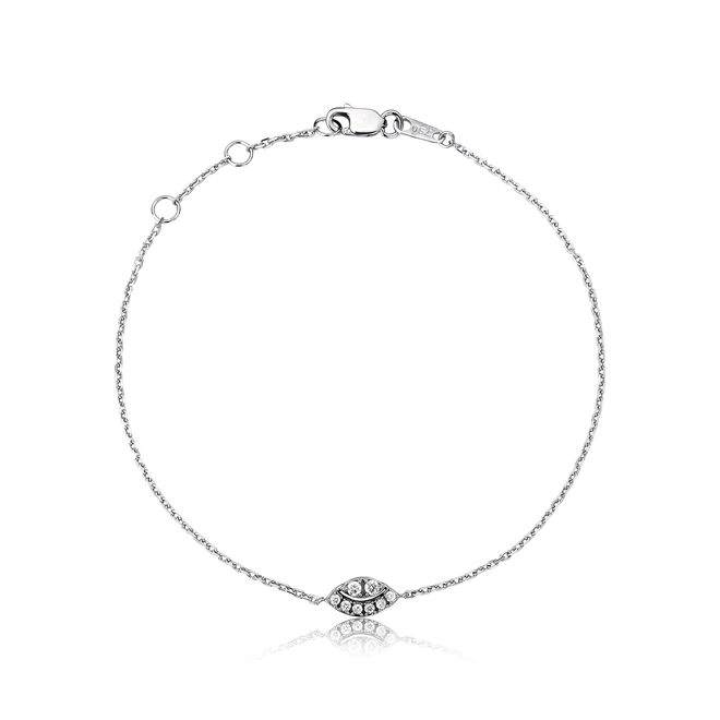 Pulseira elo Cadeado ouro branco cm navete de Diamantes 1