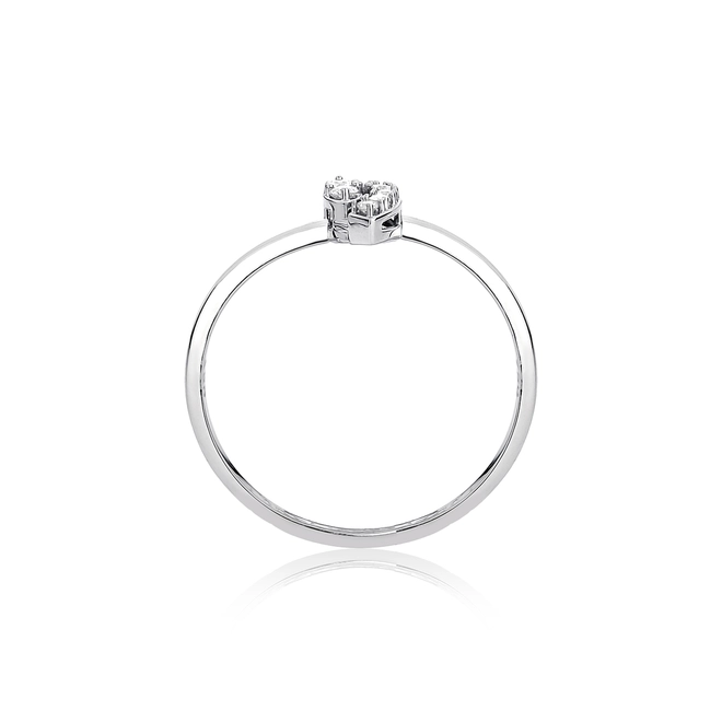 Anel navete ouro branco 18k com 10pts de Diamantes 2