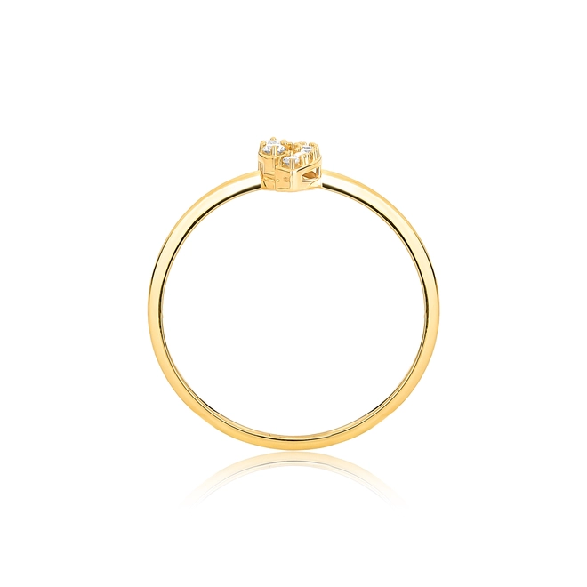 Anel navete ouro 18k com 10pts de Diamantes 2