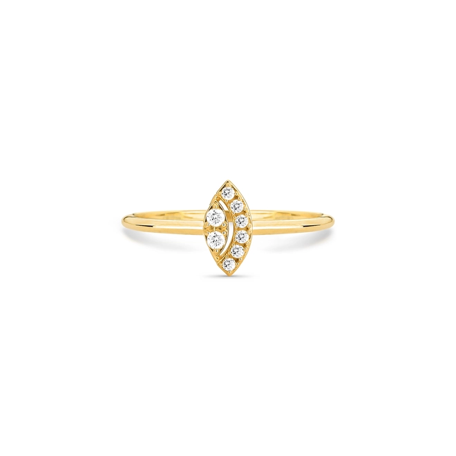 Anel navete ouro 18k com 10pts de Diamantes 3