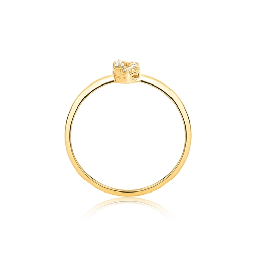 Anel navete ouro 18k com 10pts de Diamantes