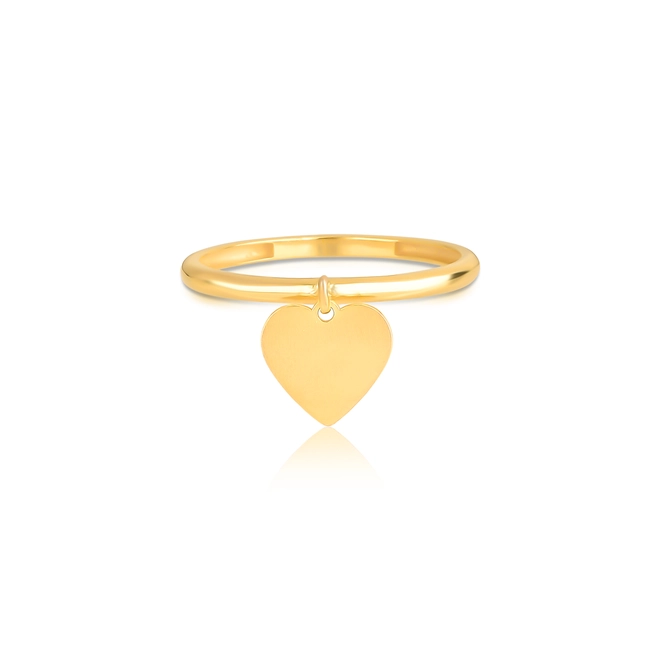 Anel For Love prata 925 dourada pingente coração a laser 3